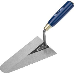 Cazzuola da muratore con manico blu di LUX-Tools per lavori di muratura e piastrellatura.