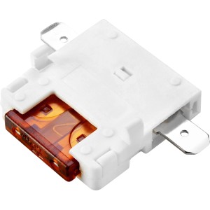 Portafusibile con fusibile a lama da 7,5 A per auto, corpo in plastica con elementi in metallo.