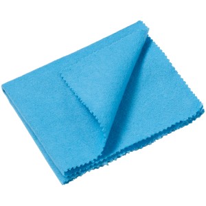 Panno antiappannante OBI azzurro per una visione chiara in auto.