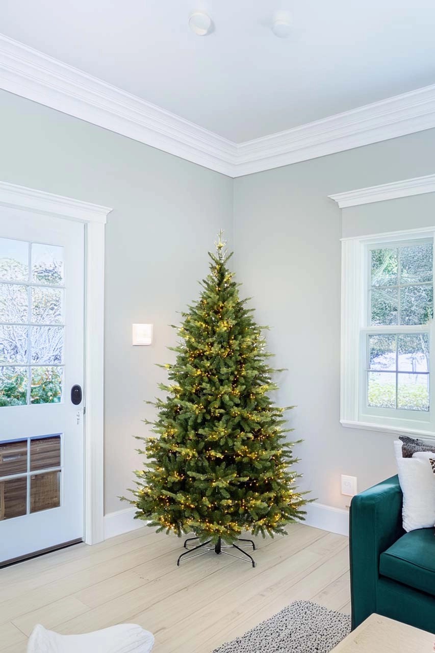 Albero Di Natale Artificiale Verde H 210cm X L 102cm Pino Super Folto Con 280 Luci Led Incorporate E Base Effetto Legno 86825145 - Foto 5