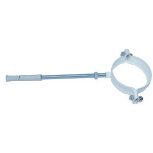 Collare per tubi con barra filettata e tassello per il fissaggio di tubi.