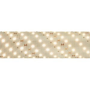 Primo piano di una striscia LED t.b.t. illuminata.