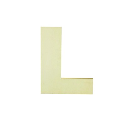 Lettera L decorativa in legno 12 cm