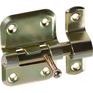 Catenaccio a leva zincato giallo 45x35 mm per ante di mobili e uso esterno.