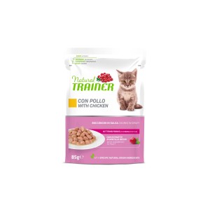 Natural Trainer cibo umido per gatti, pollo, kitten, 85g
