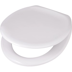 Sedile WC baliv Perdido bianco in duroplast, design semplice per ogni bagno.