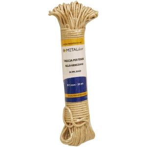 Corda beige per tapparelle, 3mm x 20m, in PPL. Ideale per veneziane.