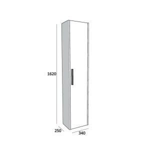 Mobile bagno colonna sospesa reversibile 1 anta finitura olmo onyx 34x162x25 cm