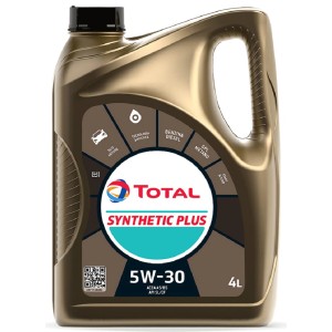 Olio motore Total Synthetic Plus 5W-30, tanica da 4 litri per motori benzina e diesel.