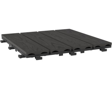 Piastrelle Per Esterno In WPC 30x30 Cm - Pavimentazione A Incastro Per Balcone, Giardino E Terrazza, Colore Antracite