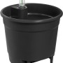 Sistema di autoirrigazione Elho nero, Ø 17 cm, con indicatore di livello dell'acqua per vasi.