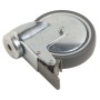 Rotella girevole Ø 100 mm con foro posteriore, blocco e cuscinetto liscio, portata 55 kg.