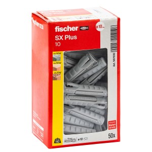 Fischer Tassello ad espansione SX 10x50, 50 pezzi in scatola. Tassello in nylon per carichi elevati in materiali da costruzione pieni e forati.