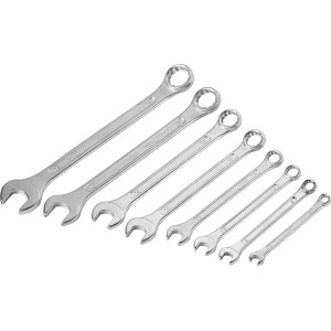 Set di chiavi combinate LUX, 8 pezzi (6-19 mm), acciaio al cromo vanadio per viti e dadi.
