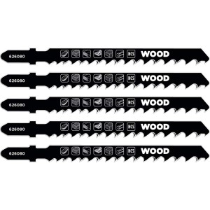 Set di 5 lame per seghetto alternativo t.b.t. per legno, nero.