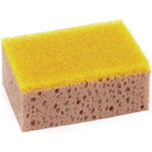 Spugna giallo-marrone per la cura dell'auto.