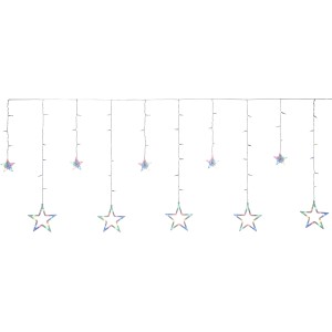 Catena luminosa a stella per esterni, t.b.t., ideale per illuminazione festiva in giardino.