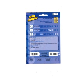 Bustina di semi di cicoria 'Variegata di Castelfranco' di Orto Jumbo. Calendario di semina stampato.