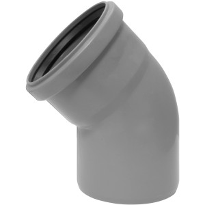 Curva HT Marley grigia a 45° DN 110 per tubi di scarico.