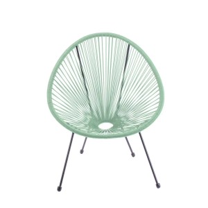 Poltrona in acciaio e simil rattan Scooby 72x77x83 cm verde