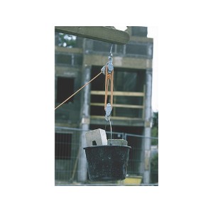 Paranco universale LUX con secchio e pietre, portata max 220 kg.
