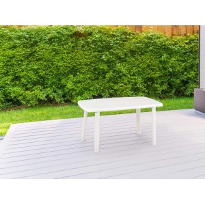 Tavolo da giardino Cayman in polipropilene 137x85x72 cm bianco