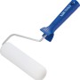 Rullo in schiuma LUX, 16 cm, bianco, per laccature fini su superfici lisce. Rullo per pittura con manico blu.