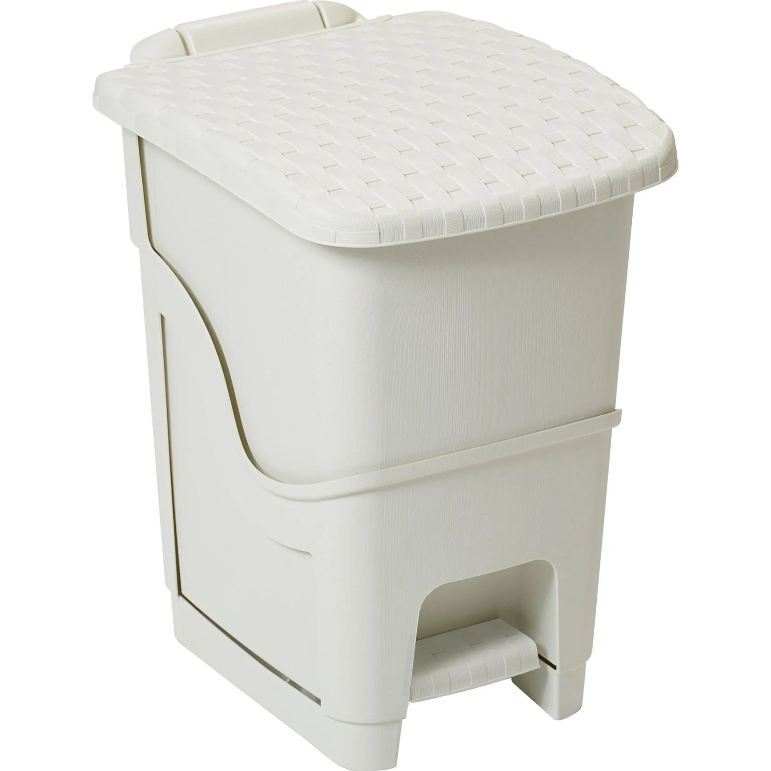 Pattumiera A Pedale In Rattan 6 Litri – Bianca, Con Inserti Estraibili – Per Bagno, Cucina, Ufficio - 6