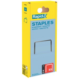 Graffe a filo fine Rapid No. 53 zincate da 8 mm