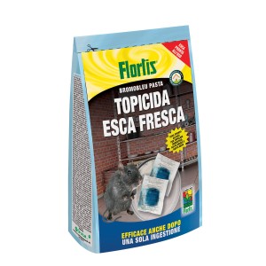 Esca per topi Florlis, pasta pronta all'uso in busta. Efficace controllo dei topi.