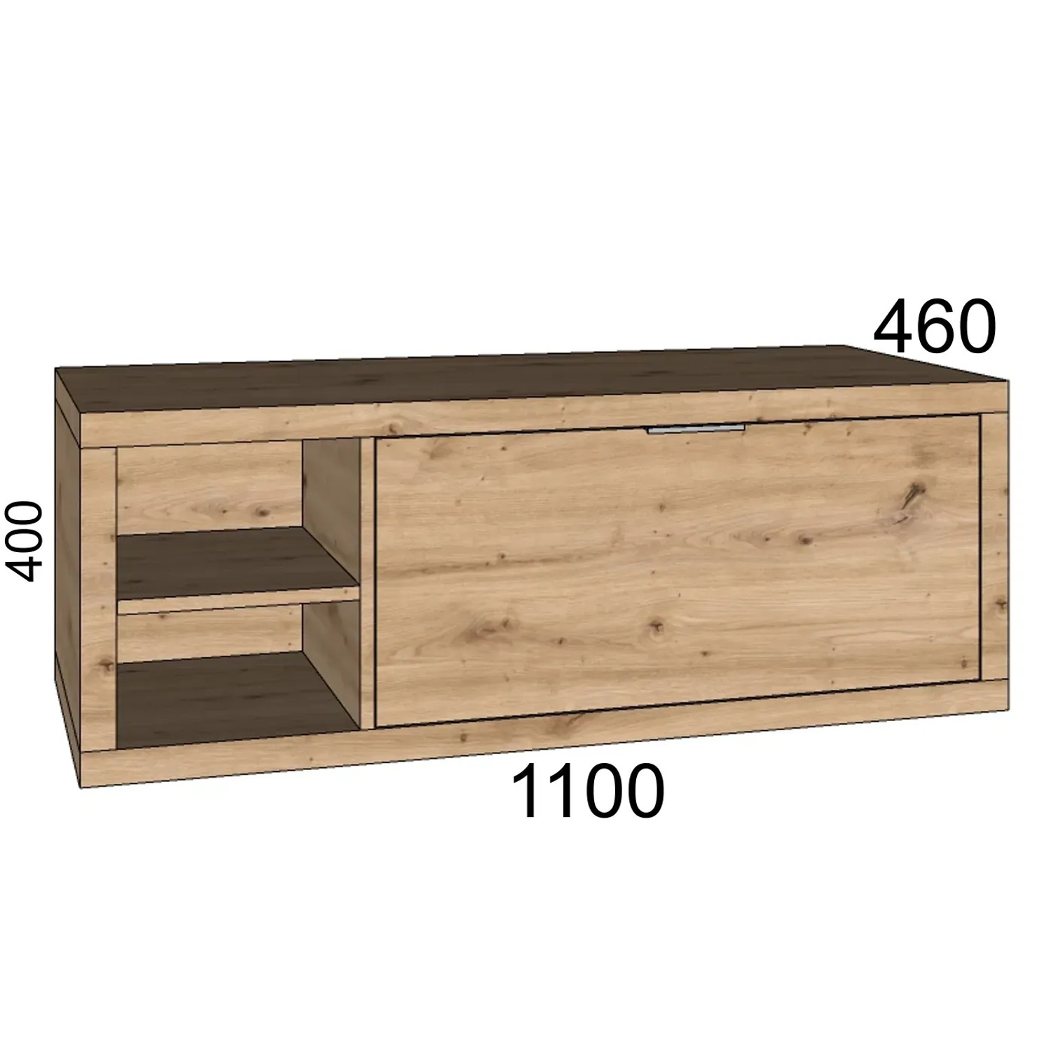 Mobile bagno t.b.t. effetto legno con cassetto e vano a giorno.