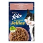 Felix Sensations Jellies cibo umido per gatti con salmone e gamberetti in gelatina, senza coloranti.