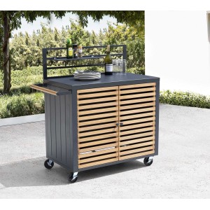 Mobile da esterno 2 ante in alluminio Idaho antracite 114x57,5x120 cm