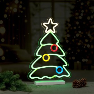Luce al neon LED albero di Natale, 29,5x42cm, multicolore, 238 LED, decorazione natalizia.
