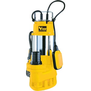 Pompa elettrica gialla t.b.t. per uso giardino e pompaggio acqua.