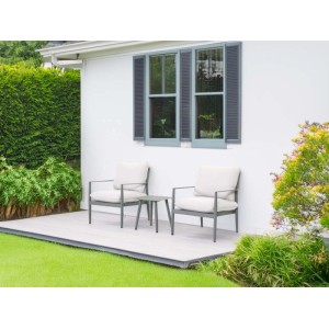 Set salotto da balcone 2 posti Claremont acciaio beige