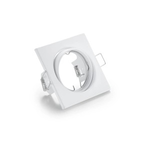 Cornice quadrata bianca per faretti LED da incasso.