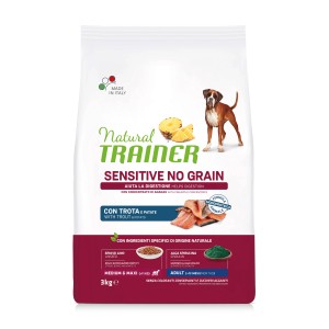 Natural Trainer Sensitive cibo secco per cani, trota e patate, senza cereali.