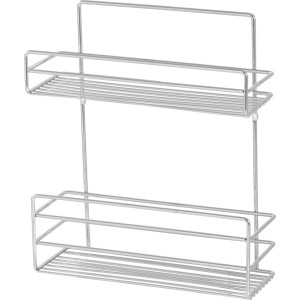 Cesto in filo metallico cromato Fregate a 2 ripiani per montaggio a parete, 360x310x120mm.