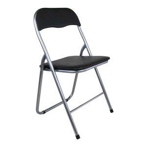 Sedia pieghevole in acciaio con imbotittura 45x45x80 cm nero