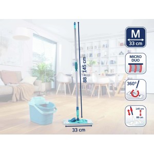 Lavapavimenti Power Clean 33 cm micro duo manico telescopico Click System