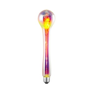 Lampadina LED E27 decorativa dalla forma insolita con sfumatura di colore.