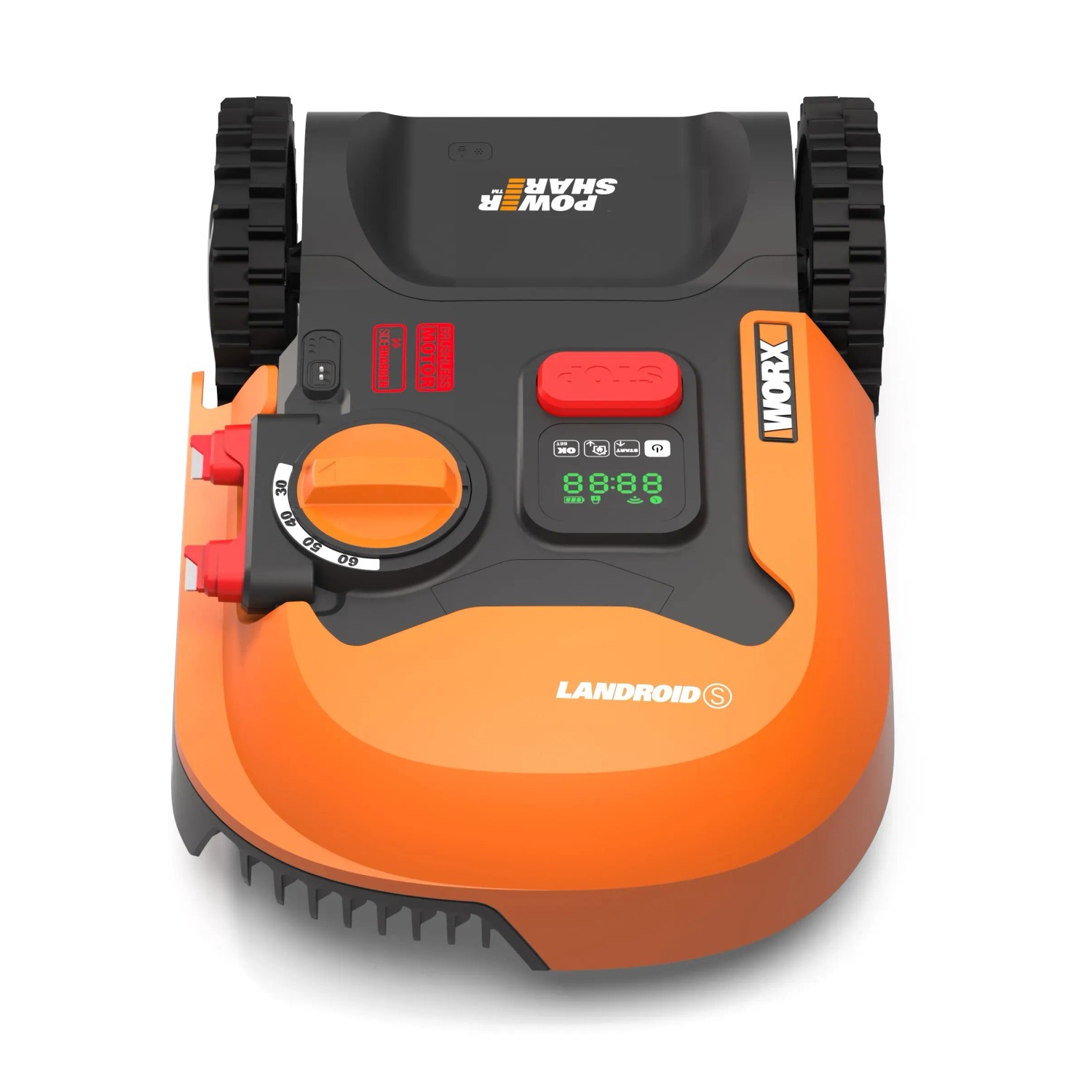 Worx Landroid S250 WR168E robot rasaerba: Robot tagliaerba compatto, arancione e nero per piccoli giardini.