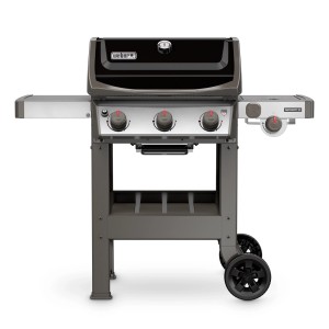 Barbecue a gas Weber Spirit II E-320 GBS nero con 3 bruciatori e fornello laterale.