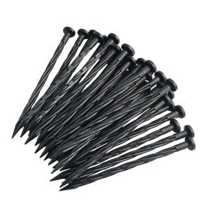 Chiodi neri t.b.t. per recinzioni da giardino, dettaglio.