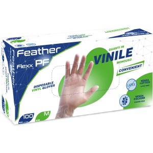 Guanti monouso in vinile, senza polvere e lattice, 100 pezzi, taglia M, per uso domestico.