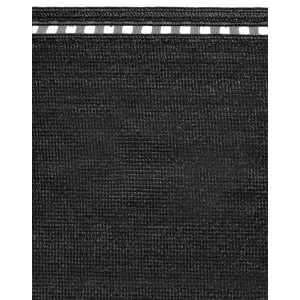 Dettaglio di una rete metallica e plastica nera t.b.t.