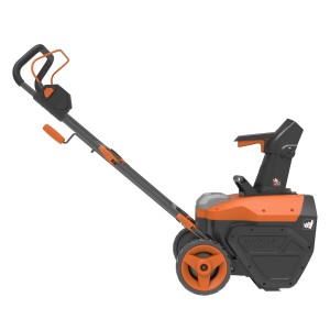 Spazzaneve a batteria t.b.t. in nero e arancione.