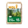 Sacco di pellet di legno, 15 kg, adatto come combustibile. Vedi descrizione prodotto per dettagli.