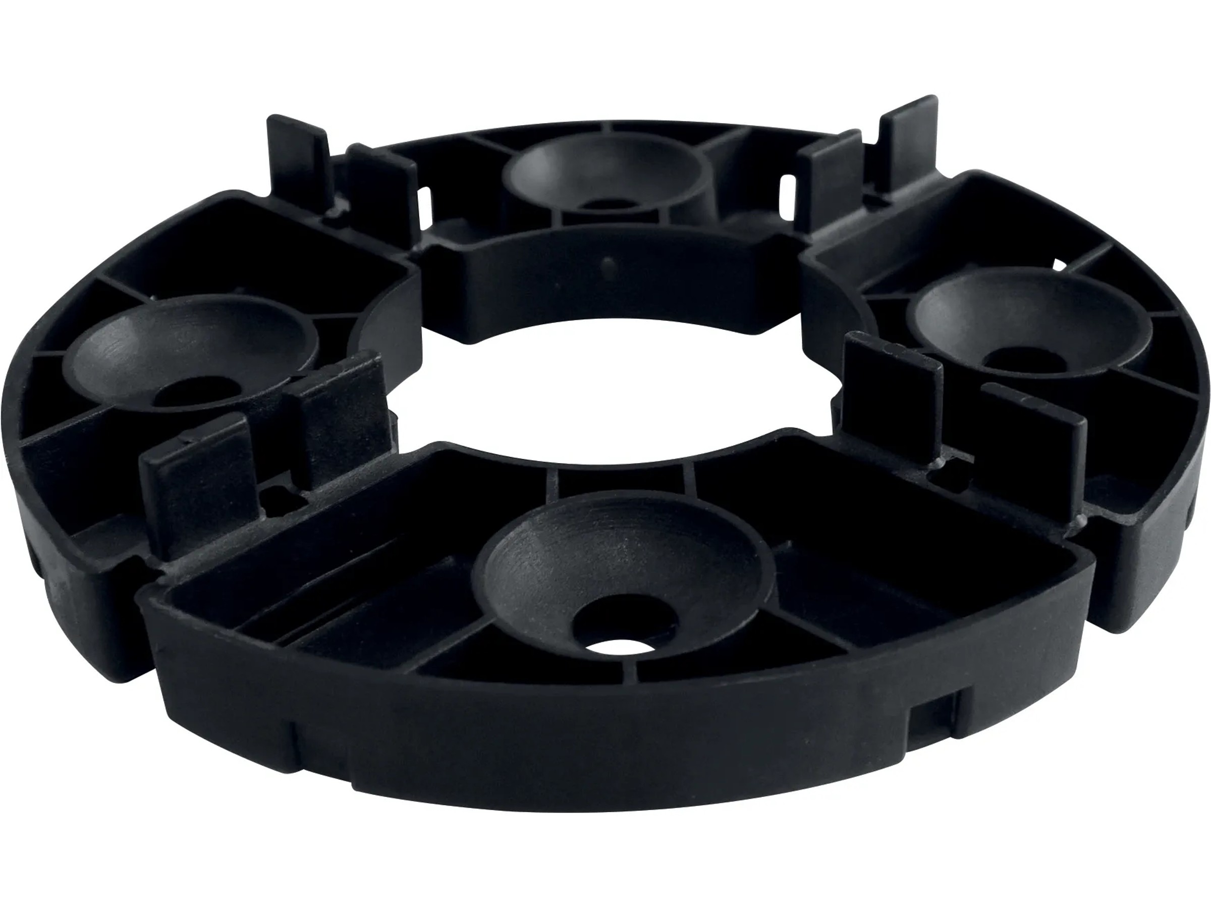 6 Sottovasi Rotondi In Plastica Nera 30 Cm - Supporto Per Piante Con Piedini Rialzati Per Drenaggio E Protezione Pavimento - 5